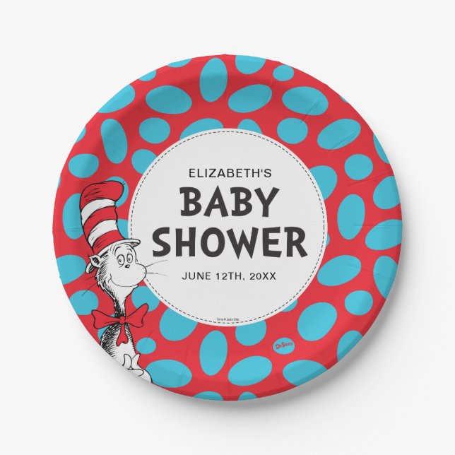 Dr. Seuss Cat in the Hat Baby Shower Paper Plates (Front)