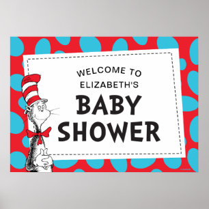Dr. Seuss Cat in the Hat Baby Shower Poster