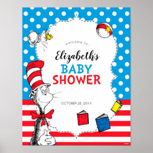 Dr. Seuss - Cat in the Hat Baby Shower Welcome Poster