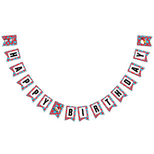 Dr. Seuss Cat in the Hat Birthday Bunting Flags