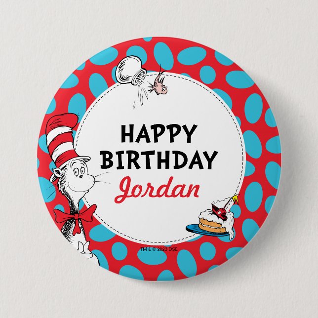 Dr. Seuss | Cat in the Hat Birthday Button (Front)