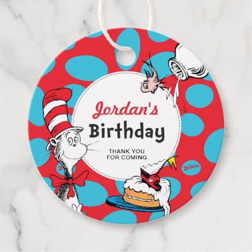 Dr Seuss Cat in the Hat Birthday Favor Favor Tags