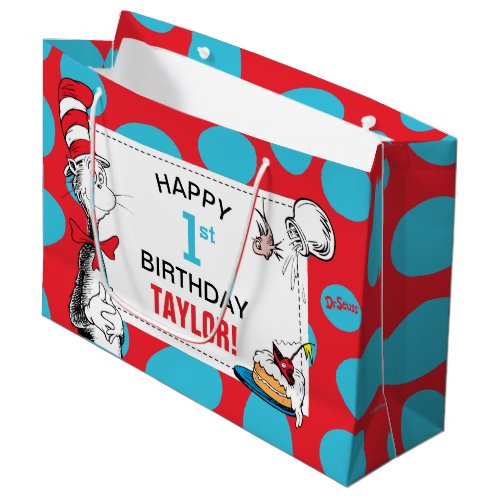 Dr Seuss Cat in the Hat Birthday Large Gift Bag