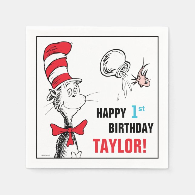 Dr. Seuss | Cat in the Hat Birthday Napkins (Front)