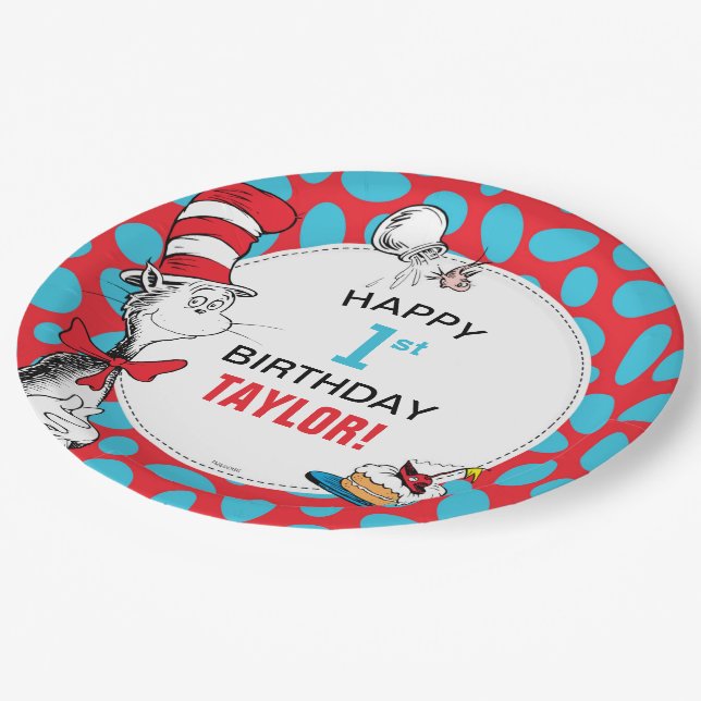 Seuss Cat in the Hat Birthday Paper Plates Zazzle