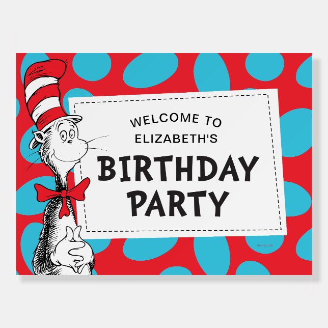 Dr. Seuss | Cat in the Hat Birthday Party Foam Board (Front)