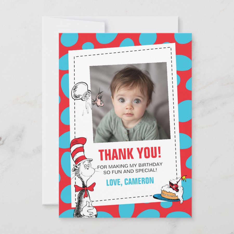 Dr. Seuss | Cat in the Hat Birthday Thank You Card