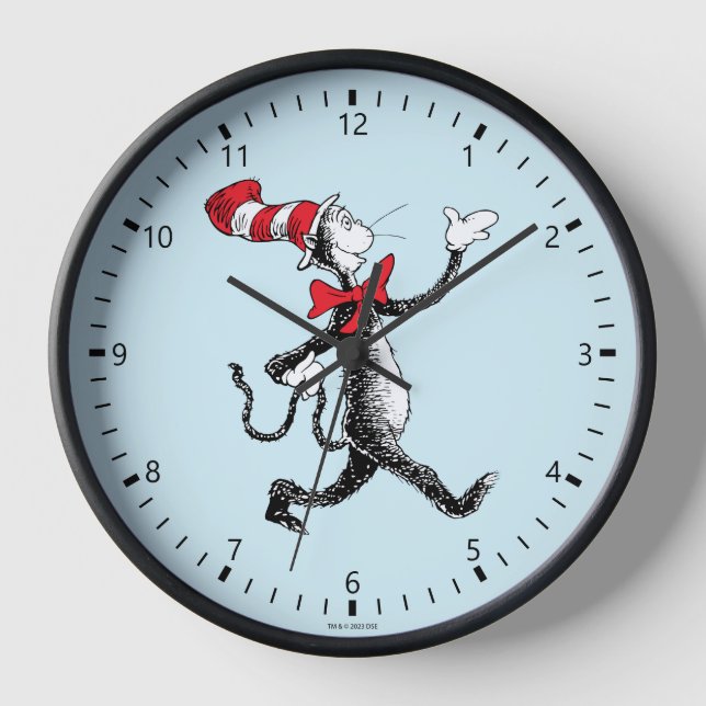 Dr. Seuss | Cat in the Hat Cat Walk Clock (Front)