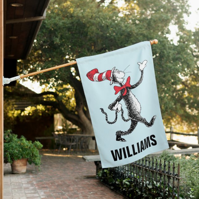 Dr. Seuss | Cat in the Hat Cat Walk House Flag (In SItu)