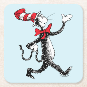 Dr. Seuss Cat in the Hat Cat Walk Square Paper Coaster