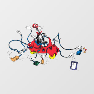 Dr. Seuss Cat in the Hat Cleans Up Wall Decal