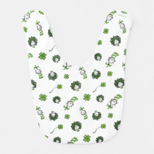 Dr. Seuss Cat in the Hat Clover Pattern Baby Bib