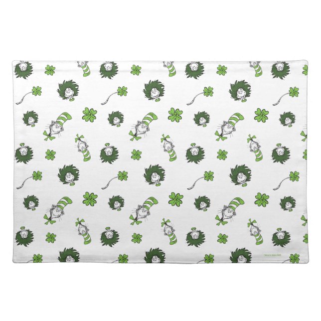 Dr. Seuss | Cat in the Hat Clover Pattern Cloth Placemat (Front)