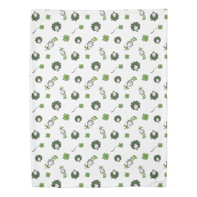 Dr. Seuss | Cat in the Hat Clover Pattern Duvet Cover (Front)