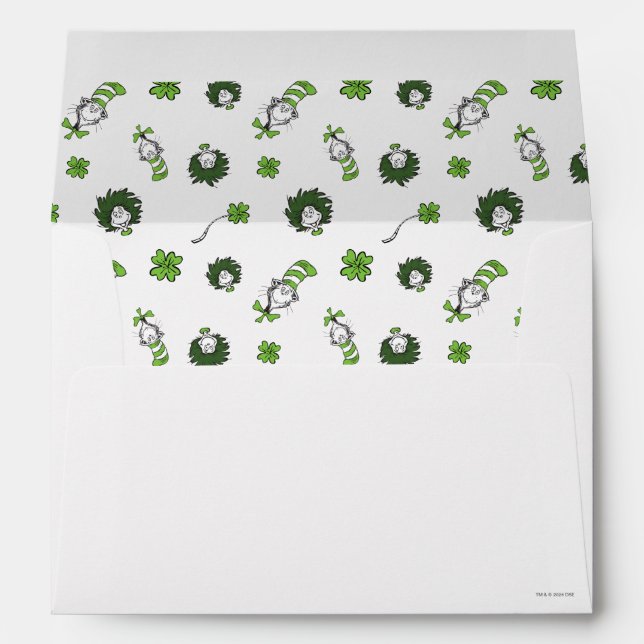Dr. Seuss | Cat in the Hat Clover Pattern Envelope (Back (Bottom))