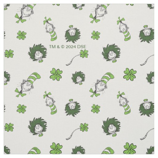 Dr. Seuss | Cat in the Hat Clover Pattern Fabric