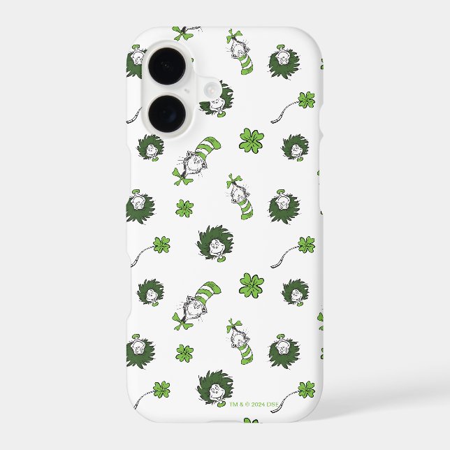 Dr. Seuss | Cat in the Hat Clover Pattern Iphone Case (Back)