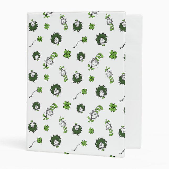 Dr. Seuss | Cat in the Hat Clover Pattern Mini Binder (Front/Inside)