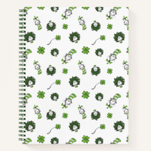 Dr. Seuss Cat in the Hat Clover Pattern Notebook