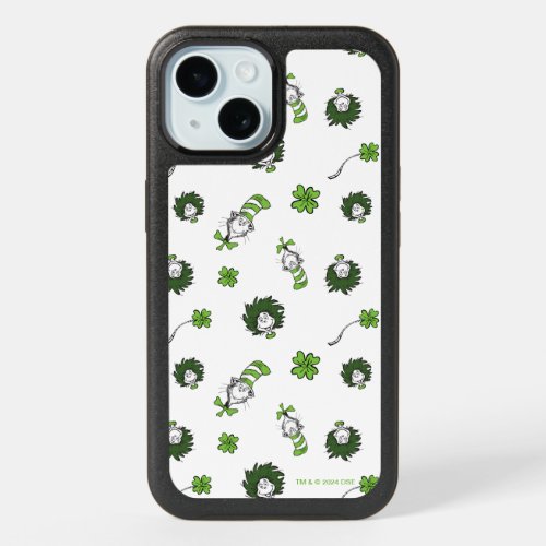 Dr Seuss  Cat in the Hat Clover Pattern iPhone 15 Case