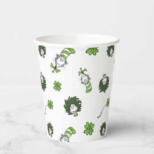 Dr Seuss  Cat in the Hat Clover Pattern Paper Cups