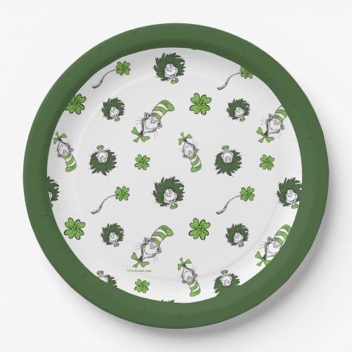 Dr Seuss  Cat in the Hat Clover Pattern Paper Plates