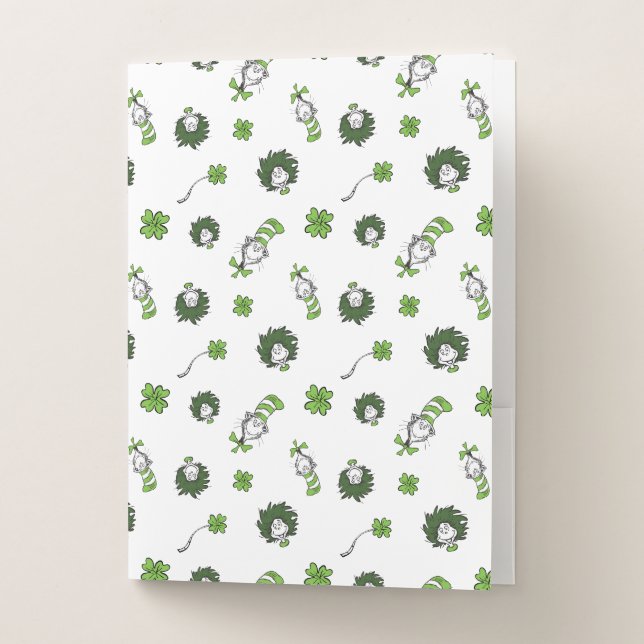 Dr. Seuss | Cat in the Hat Clover Pattern Pocket Folder (Front)