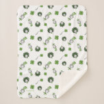 Dr. Seuss | Cat in the Hat Clover Pattern Sherpa Blanket