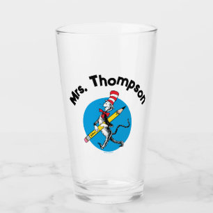 Dr. Seuss Cat in the Hat Custom Name Glass
