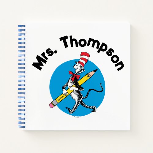 Dr Seuss  Cat in the Hat Custom Name Notebook
