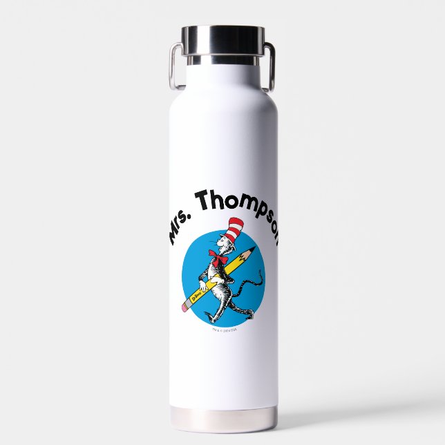 Dr. Seuss | Cat in the Hat Custom Name Water Bottle (Front)