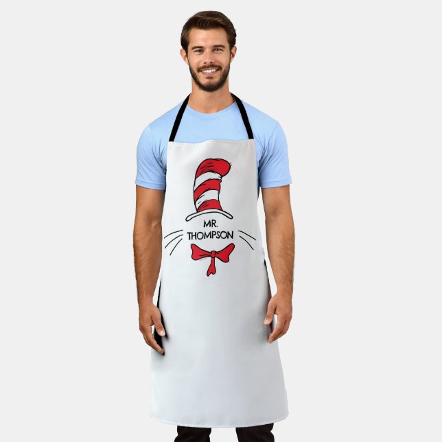 Dr. Seuss | Cat in the Hat Custom Teacher Name Apron (Worn)