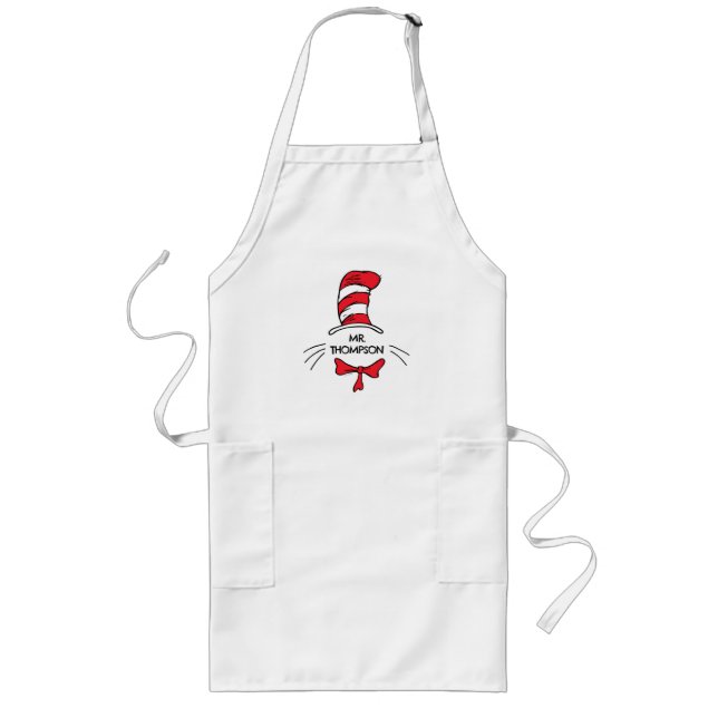 Dr. Seuss | Cat in the Hat Custom Teacher Name Long Apron (Front)