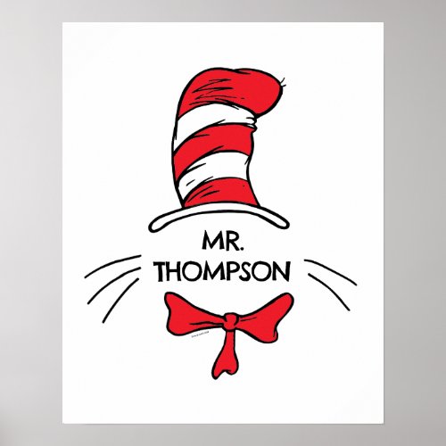 Dr Seuss  Cat in the Hat Custom Teacher Name Poster