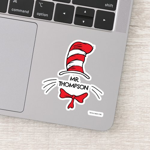 Dr Seuss  Cat in the Hat Custom Teacher Name Sticker