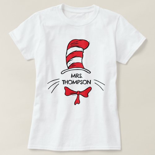 Dr Seuss  Cat in the Hat Custom Teacher Name T_Shirt