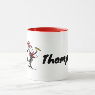 Dr. Seuss Cat in the Hat Drawn Name Mug