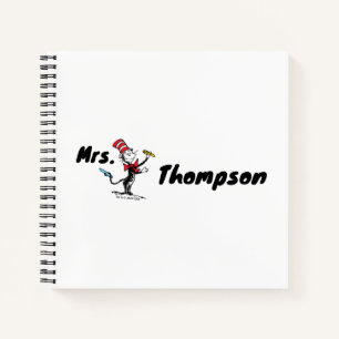 Dr. Seuss Cat in the Hat Drawn Name Notebook