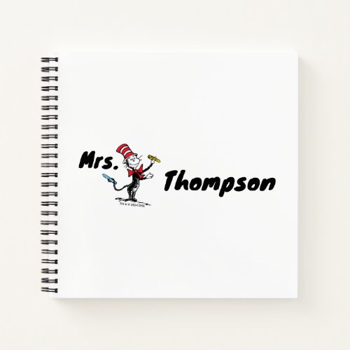 Dr Seuss  Cat in the Hat Drawn Name Notebook