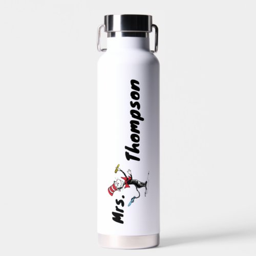 Dr Seuss  Cat in the Hat Drawn Name Water Bottle