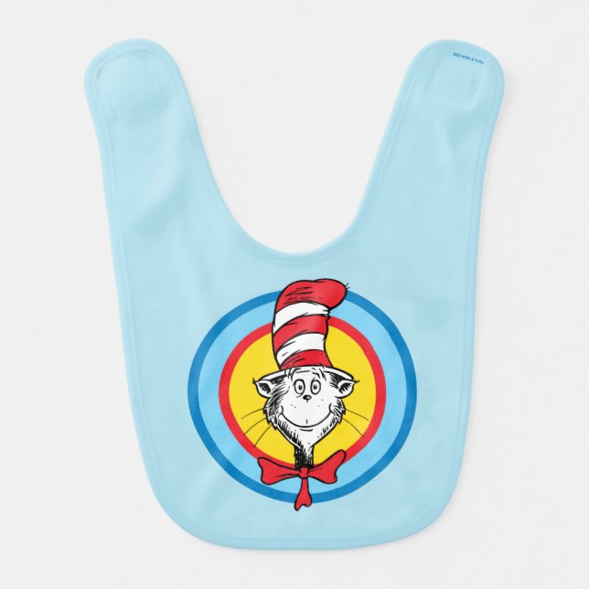 Dr. Seuss | Cat in the Hat Head Graphic Baby Bib (Front)