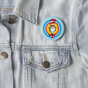 Dr. Seuss   Cat in the Hat Head Graphic Button