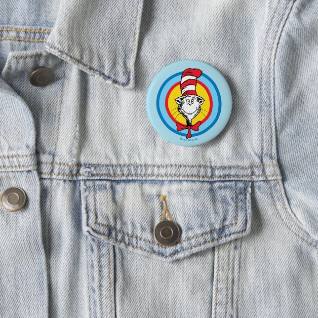 Dr. Seuss | Cat in the Hat Head Graphic Button (In Situ)