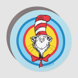 Dr. Seuss Cat in the Hat Head Graphic Car Magnet