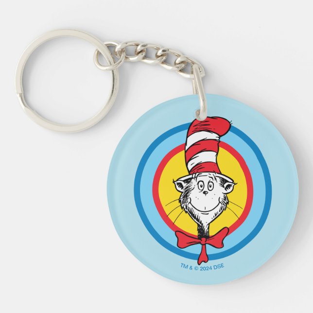 Dr. Seuss | Cat in the Hat Head Graphic Keychain (Front)
