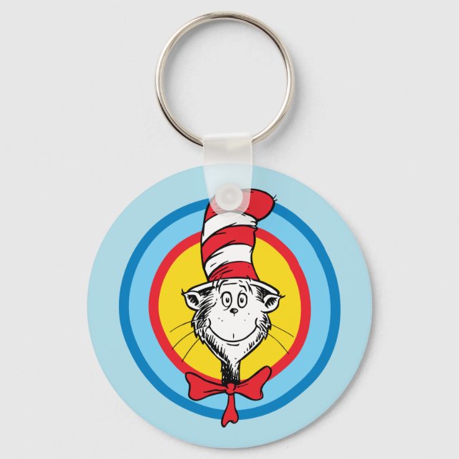 Dr. Seuss | Cat in the Hat Head Graphic Keychain (Front)