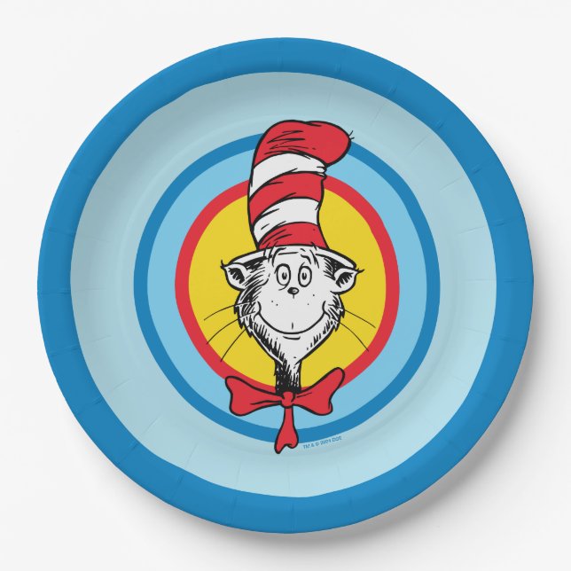 Dr. Seuss | Cat in the Hat Head Graphic Paper Plates (Front)