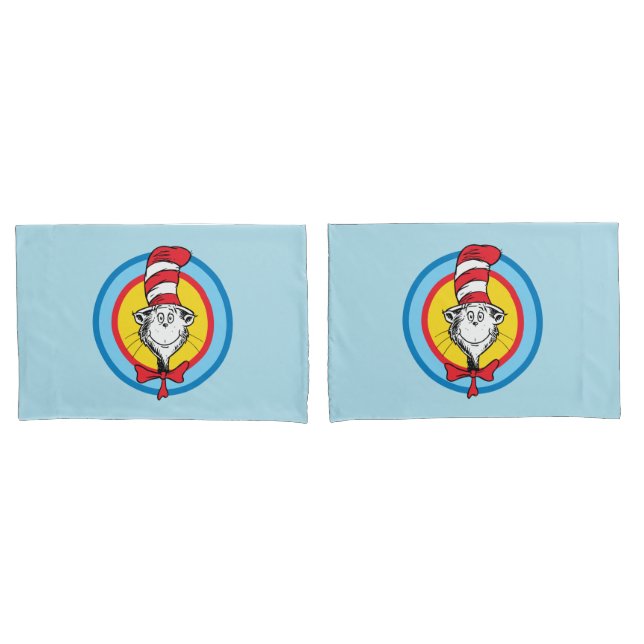 Dr. Seuss | Cat in the Hat Head Graphic Pillow Case (Front-Set)