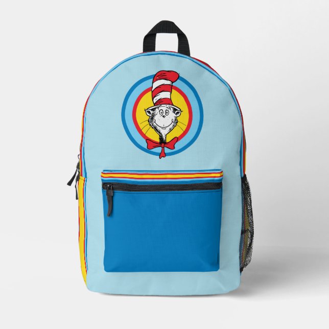 Dr. Seuss | Cat in the Hat Head Graphic Printed Backpack (Front)