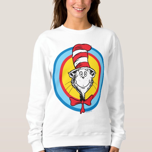Dr. Seuss | Cat in the Hat Head Graphic Sweatshirt (Front)